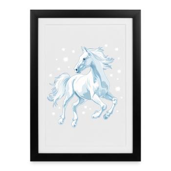Cheval avec des étoiles - Affiche encadrée (27 × 37 cm) - noir - Devant