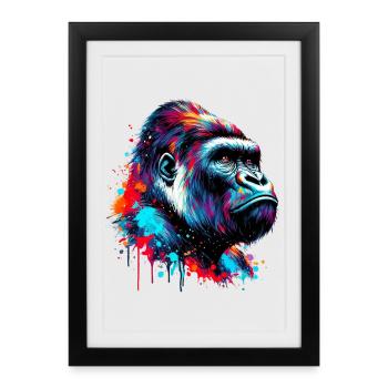 Gorille - Affiche encadrée (27 × 37 cm) - noir - Devant