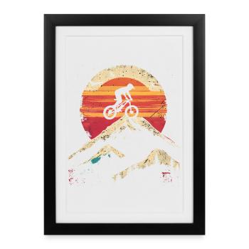 Vélo de montagne Look Vintage - Affiche encadrée (27 × 37 cm) - noir - Devant