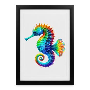 Hippocampe - Affiche encadrée (27 × 37 cm) - noir - Devant