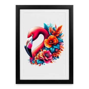 Flamant - Affiche encadrée (27 × 37 cm) - noir - Devant