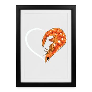 Shrimp Heart Embrace - Framed poster (27 × 37 cm) - black - Front
