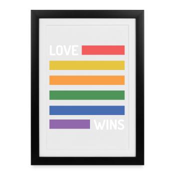 LGBT Pride Month - Love Wins - Framed poster (27 × 37 cm) - black - Front