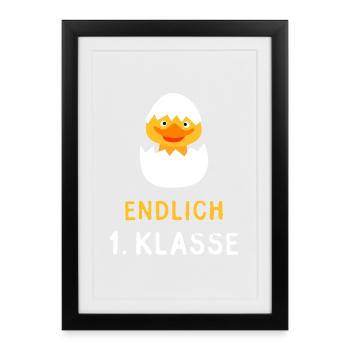 Inscription à l’école Chick Élève de 1ère année Enfant - Affiche encadrée (27 × 37 cm) - noir - Devant