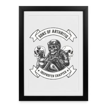 Sons of Arthritis Ibuprofen Chapter Biker - Framed poster (27 × 37 cm) - black - Front