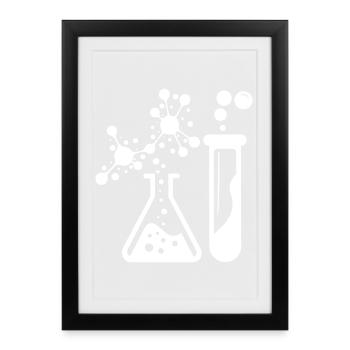 Chemistry Silhouette Laboratory Experiment - Framed poster (27 × 37 cm) - black - Front