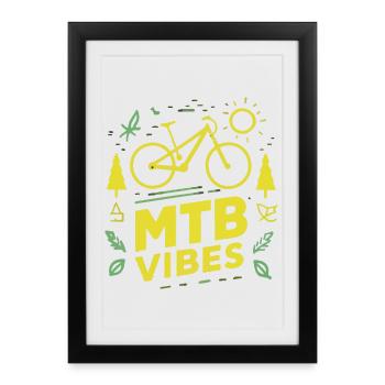 VTT Vibes - Affiche encadrée (27 × 37 cm) - noir - Devant