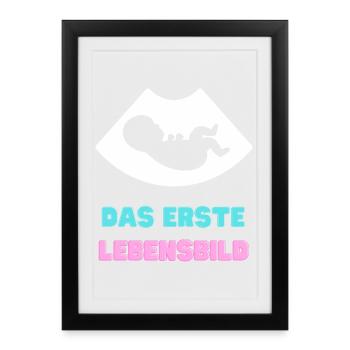 Le premier portrait de la vie - Affiche encadrée (27 × 37 cm) - noir - Devant