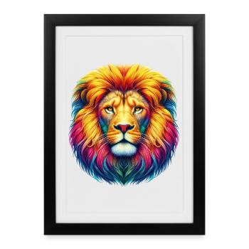 Lion - Framed poster (27 × 37 cm) - black - Front