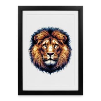 Lion - Framed poster (27 × 37 cm) - black - Front