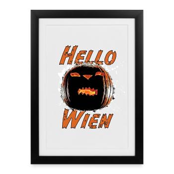Bonjour Vienne, - Affiche encadrée (27 × 37 cm) - noir - Devant