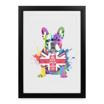 Rainbow Bulldog Union Jack - Framed poster (27 × 37 cm) - black - Front