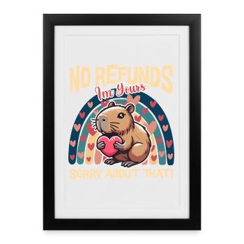 Aucun remboursement, je suis à toi Capybara - Affiche encadrée (27 × 37 cm) - noir - Devant