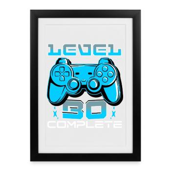Level 30 Complete Gamepad - Framed poster (27 × 37 cm) - black - Front
