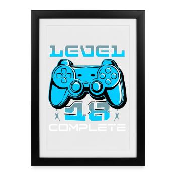 Level 18 Complete Gamepad - Framed poster (27 × 37 cm) - black - Front