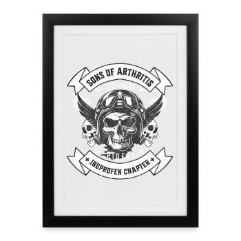 Sons of Arthritis Ibuprofen Chapter Biker - Framed poster (27 × 37 cm) - black - Front