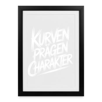 Curves shape character - Framed poster (27 × 37 cm) - black - Front