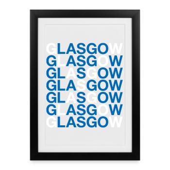 GLASGOW Drapeau de l’Écosse - Affiche encadrée (27 × 37 cm) - noir - Devant