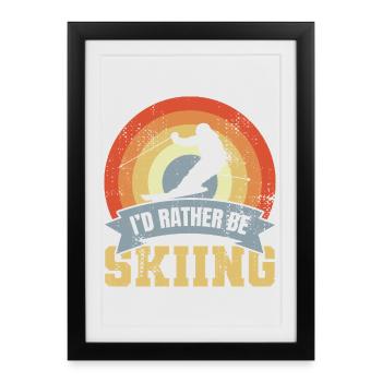 Skier's saying - Framed poster (27 × 37 cm) - black - Front