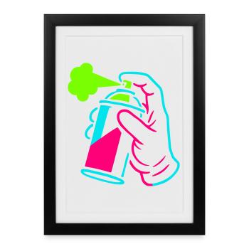 Graffiti tin in pop art style - Framed poster (27 × 37 cm) - black - Front