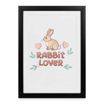 Amoureux des lapins - Affiche encadrée (27 × 37 cm) - noir - Devant