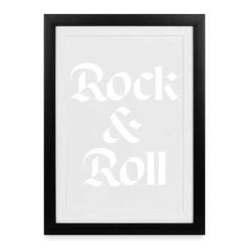 Conception typographique vintage rock and roll - Affiche encadrée (27 × 37 cm) - noir - Devant
