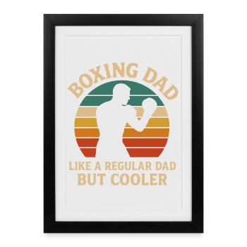 Boxing Dad Retro Sunset Design - Framed poster (27 × 37 cm) - black - Front
