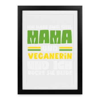 Attention Je suis végétalien Drôle Cadeau végétalien - Affiche encadrée (27 × 37 cm) - noir - Devant