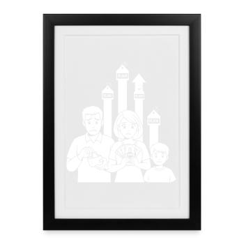 Les soucis de la famille - Affiche encadrée (27 × 37 cm) - noir - Devant