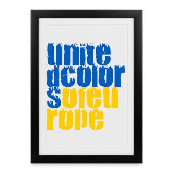 Couleurs unies de l’Europe - Affiche encadrée (27 × 37 cm) - noir - Devant