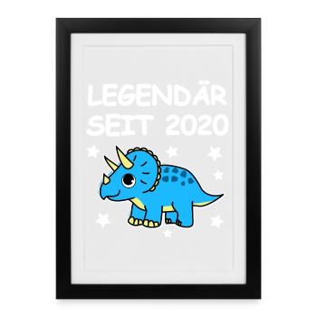 Légendaire depuis 2020 Triceratops - Affiche encadrée (27 × 37 cm) - noir - Devant