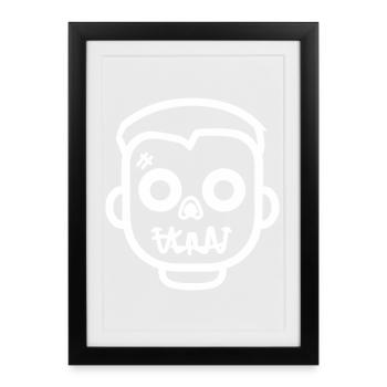 zombie_face- - Affiche encadrée (27 × 37 cm) - noir - Devant