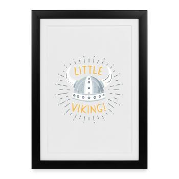 Little Viking Helmet - Affiche encadrée (27 × 37 cm) - noir - Devant