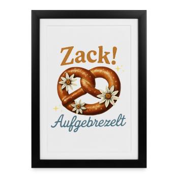 Zack Dressed Up – Funny Pretzel Men & Women - Framed poster (27 × 37 cm) - black - Front
