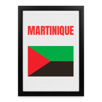 T-shirt drapeau Martinique Antilles - Affiche encadrée (27 × 37 cm) - noir - Devant