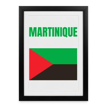 T-shirt drapeau Martinique Antilles - Affiche encadrée (27 × 37 cm) - noir - Devant