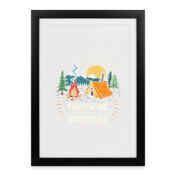 Adventure at the Mountain Camp - Framed poster (27 × 37 cm) - black - Front