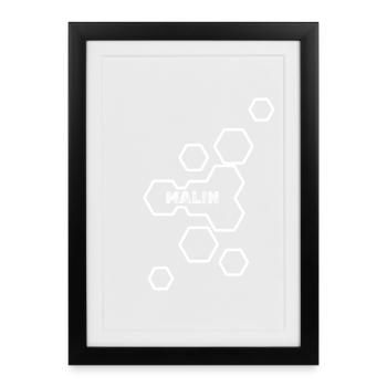 Name Malin - Framed poster (27 × 37 cm) - black - Front