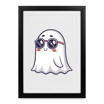 Retro Phantom Round Glasses - Framed poster (27 × 37 cm) - black - Front