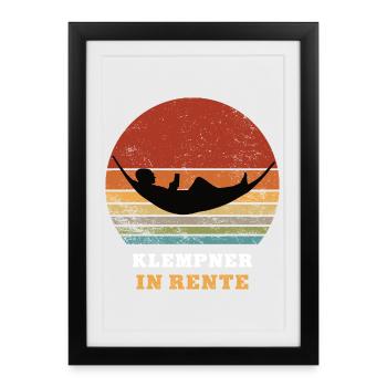 Plombier Pension Retraite Retraité Retraité - Affiche encadrée (27 × 37 cm) - noir - Devant