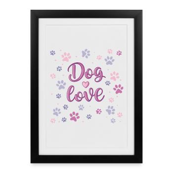 Pastel Dog Love - Framed poster (27 × 37 cm) - black - Front