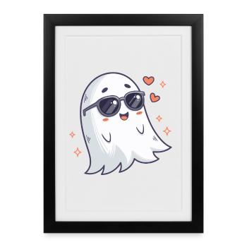 Cool Ghost Sunglasses - Framed poster (27 × 37 cm) - black - Front