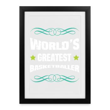 World's Greatest Basketballer - Framed poster (27 × 37 cm) - black - Front