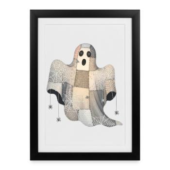 Patchwork Ghost with Spider Webs - Framed poster (27 × 37 cm) - black - Front