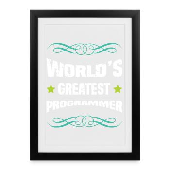 World's Best Programmer Shirt - Framed poster (27 × 37 cm) - black - Front