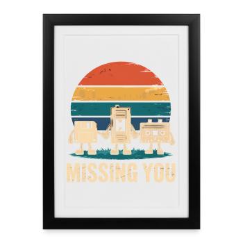 Cassette VHS Floppy Disc Floppy Disk Retro - Framed poster (27 × 37 cm) - black - Front