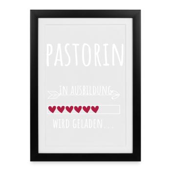 Étudiant en théologie Formation Profession Pasteur - Affiche encadrée (27 × 37 cm) - noir - Devant