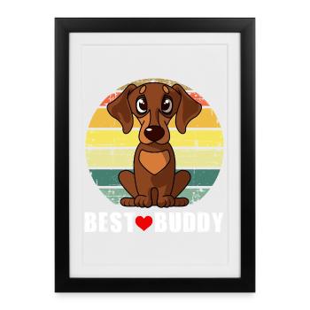 Dachshund Lover Dog Dad Dog Mom Cute Beagle - Framed poster (27 × 37 cm) - black - Front