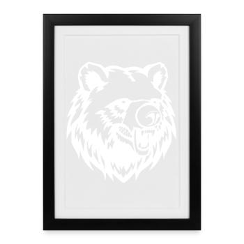 Bear Bear Head Bears T-shirt Gift - Framed poster (27 × 37 cm) - black - Front