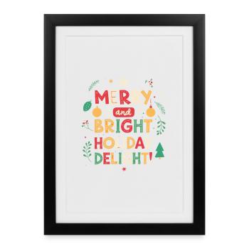 Merry and Bright Holiday Delight - Framed poster (27 × 37 cm) - black - Front